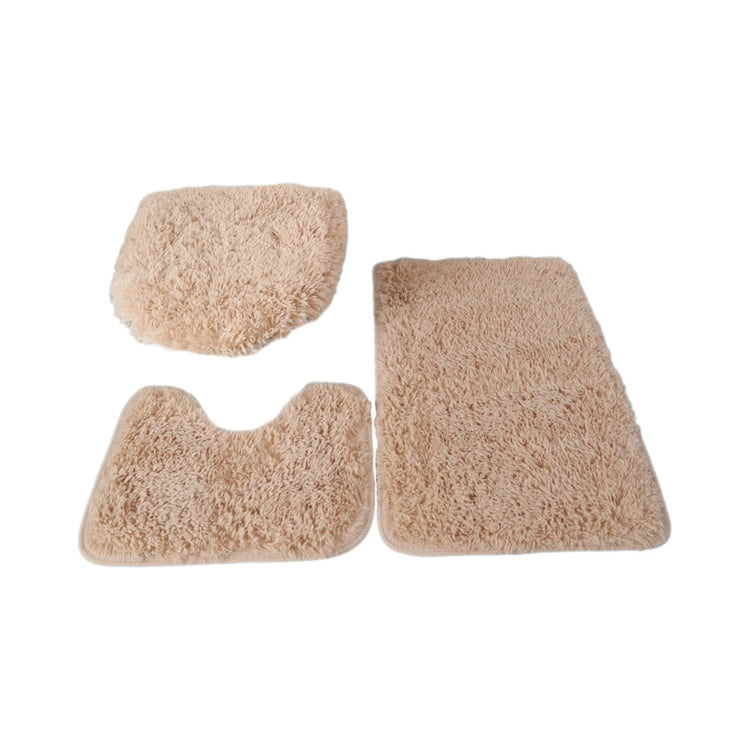 3-piece bath mat set with toilet lid cover