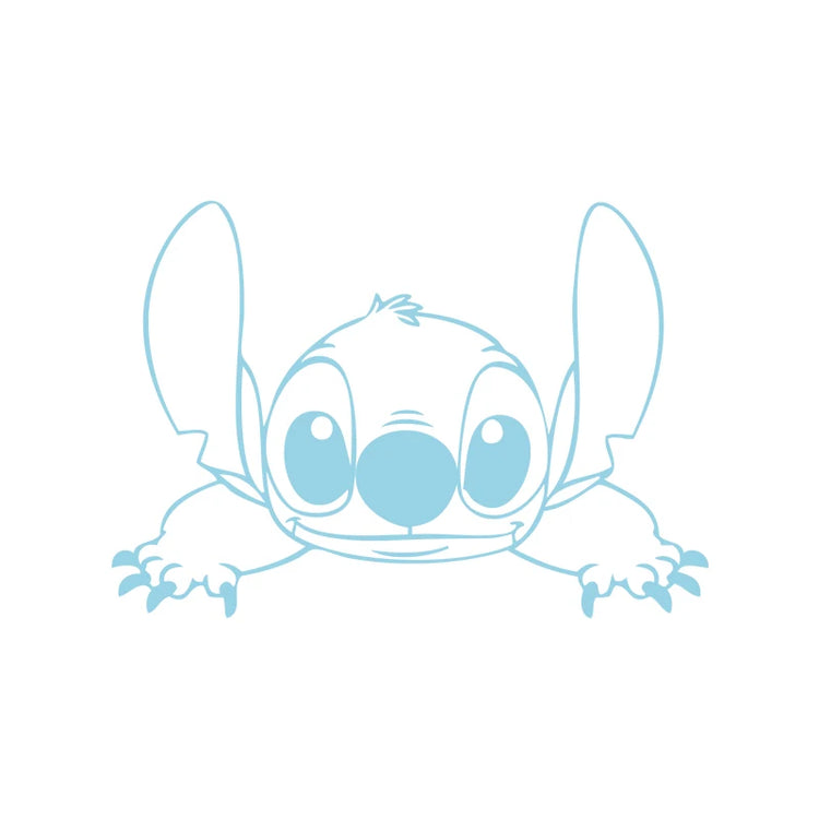 Stitch peeking vinyl decal for car window, bumper, or laptop decoration