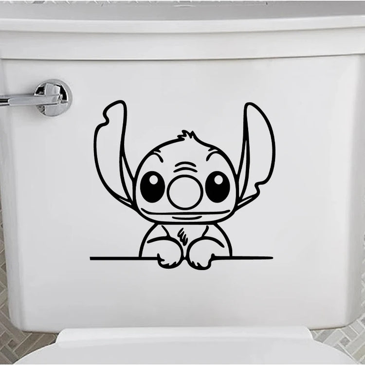 Stitch peeking vinyl decal for car window, bumper, or laptop decoration