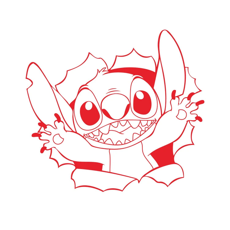 Stitch peeking vinyl decal for car window, bumper, or laptop decoration