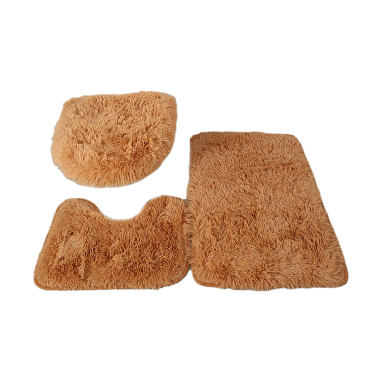 3-piece bath mat set with toilet lid cover