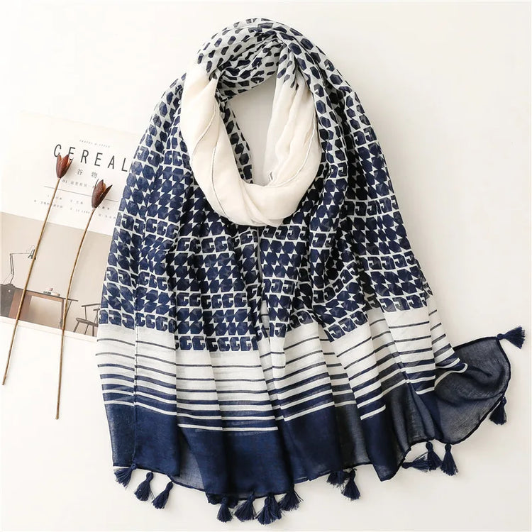 High quality lightweight pashmina stole, styled as a Muslim hijab or fashion wrap