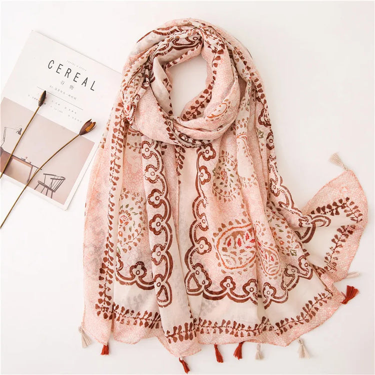 High quality lightweight pashmina stole, styled as a Muslim hijab or fashion wrap