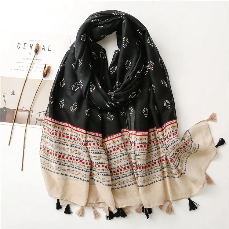 High quality lightweight pashmina stole, styled as a Muslim hijab or fashion wrap