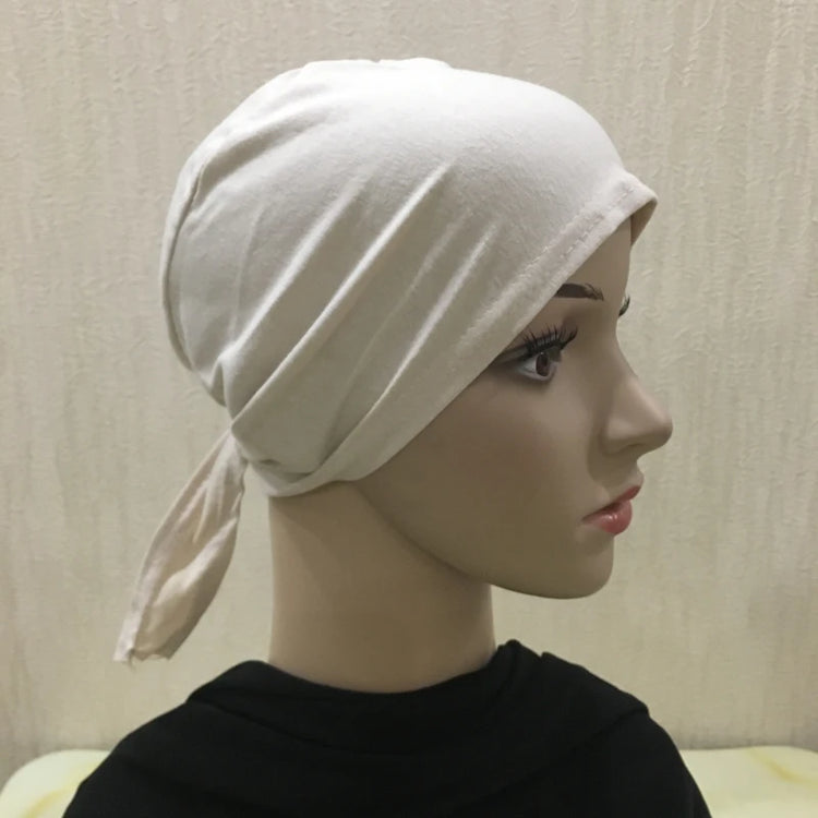 Cotton inner hijab with adjustable tie-back design, breathable and comfortable fit