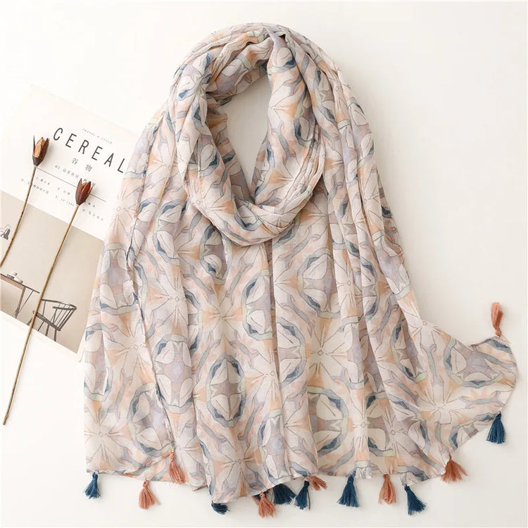 High quality lightweight pashmina stole, styled as a Muslim hijab or fashion wrap