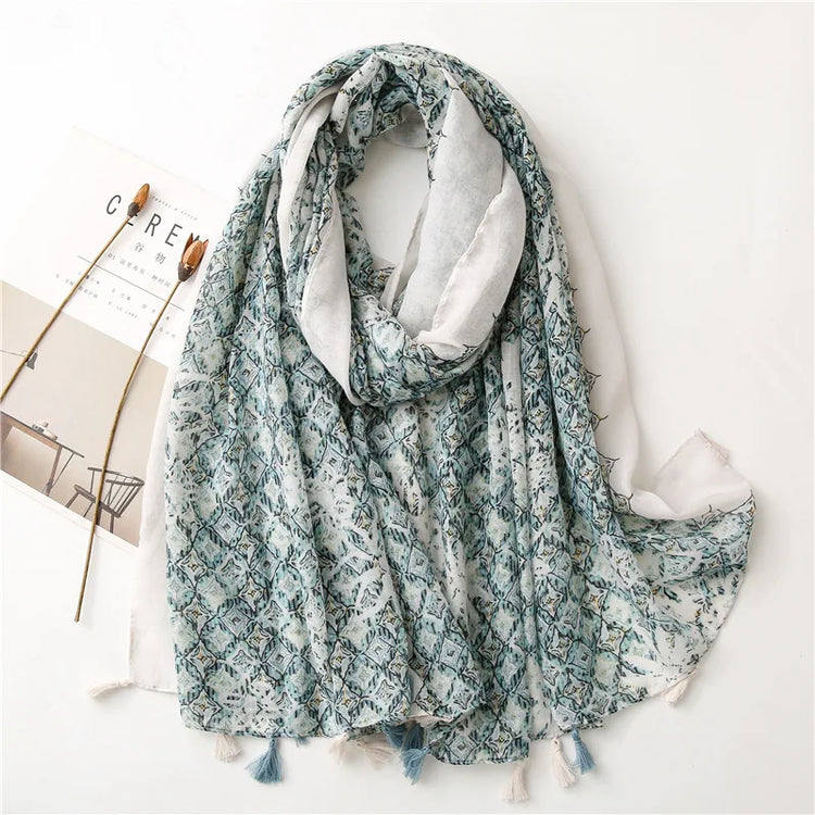 High quality lightweight pashmina stole, styled as a Muslim hijab or fashion wrap