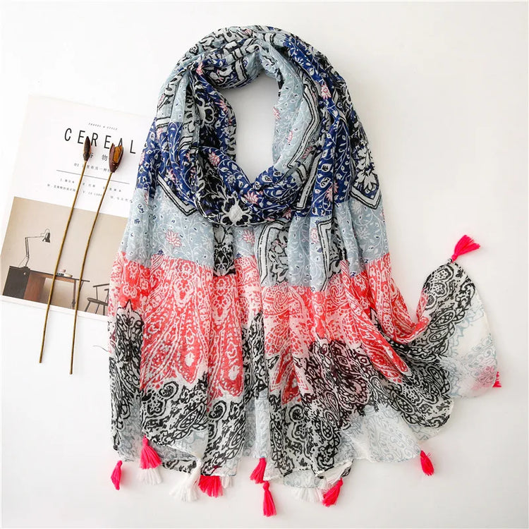 High quality lightweight pashmina stole, styled as a Muslim hijab or fashion wrap