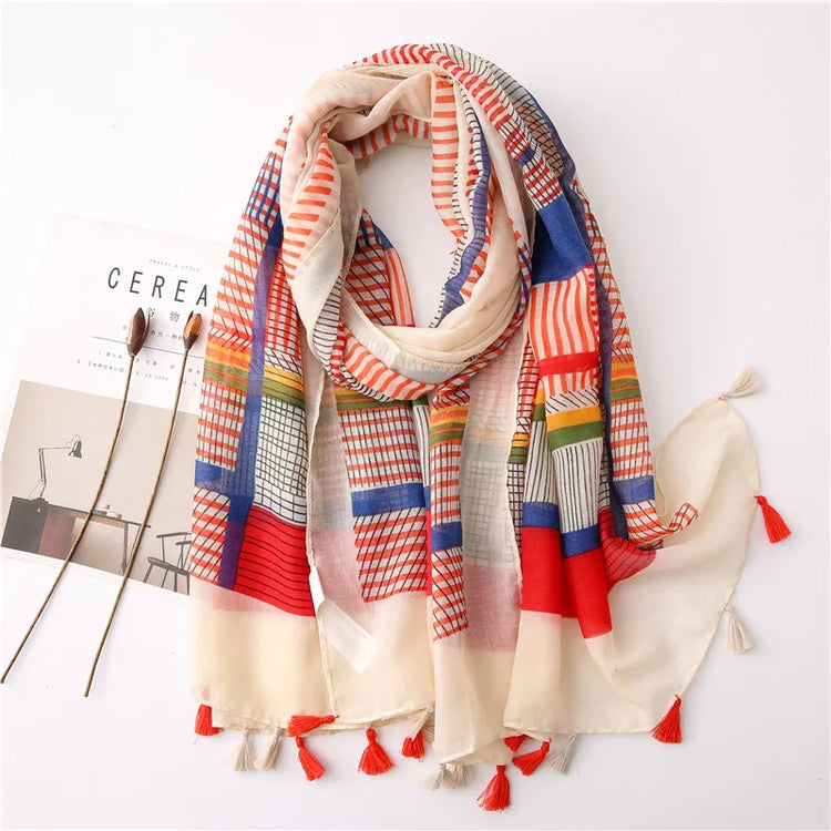 High quality lightweight pashmina stole, styled as a Muslim hijab or fashion wrap