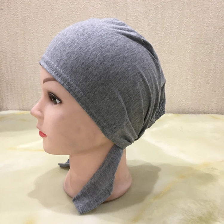 Cotton inner hijab with adjustable tie-back design, breathable and comfortable fit