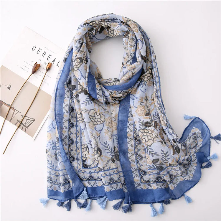 High quality lightweight pashmina stole, styled as a Muslim hijab or fashion wrap