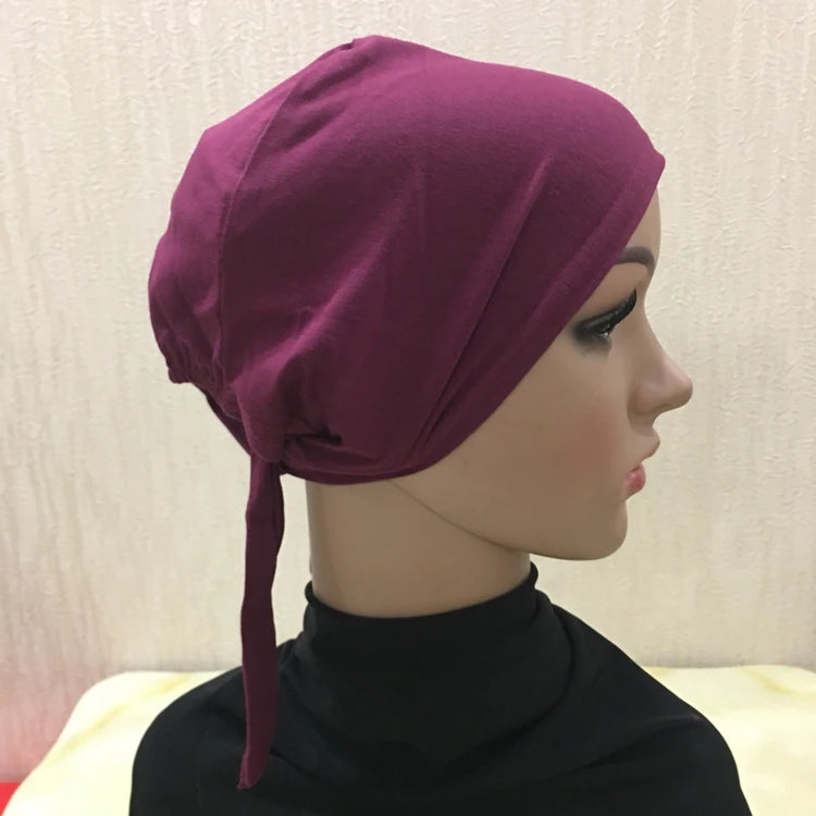 Cotton inner hijab with adjustable tie-back design, breathable and comfortable fit