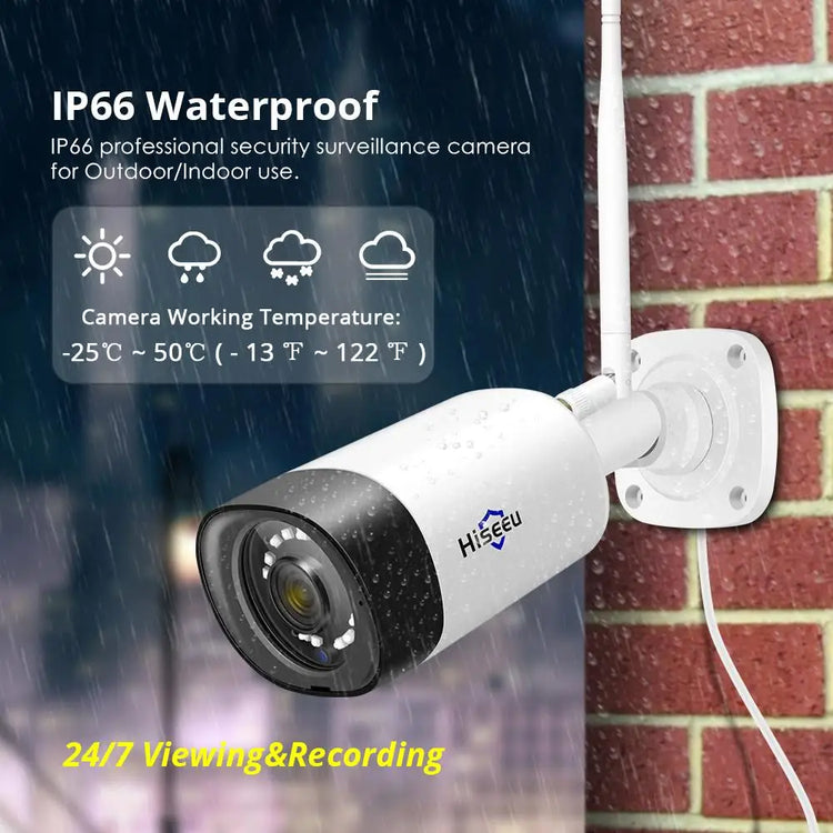 Hiseeu 5MP Outdoor IP Camera with Two-Way Audio and IP66 Waterproof Rating