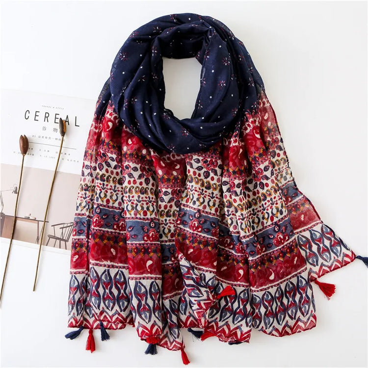 High quality lightweight pashmina stole, styled as a Muslim hijab or fashion wrap
