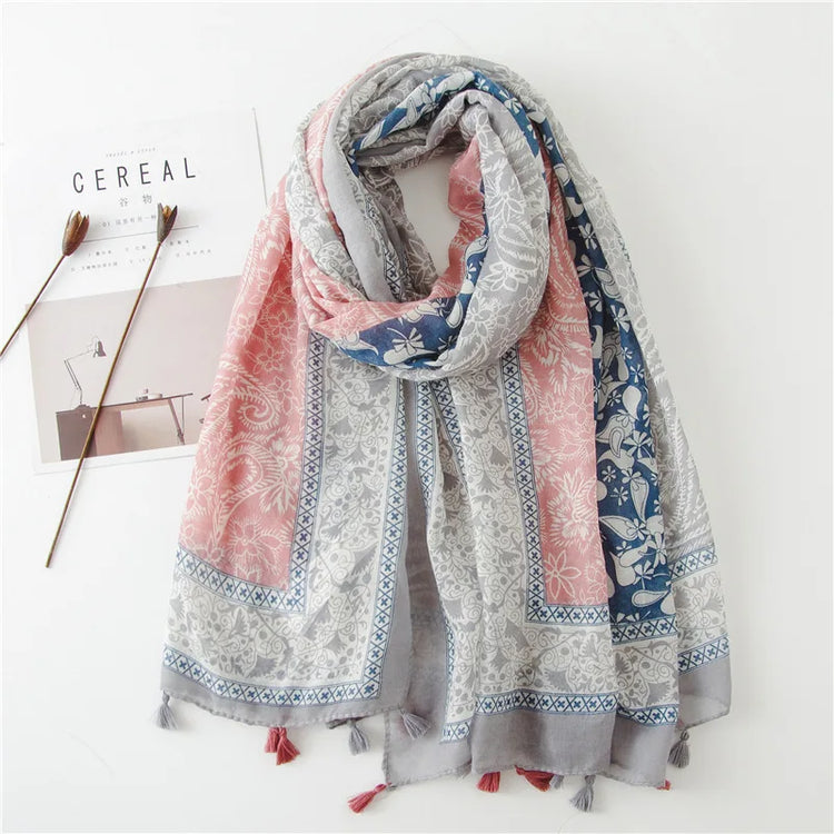 High quality lightweight pashmina stole, styled as a Muslim hijab or fashion wrap