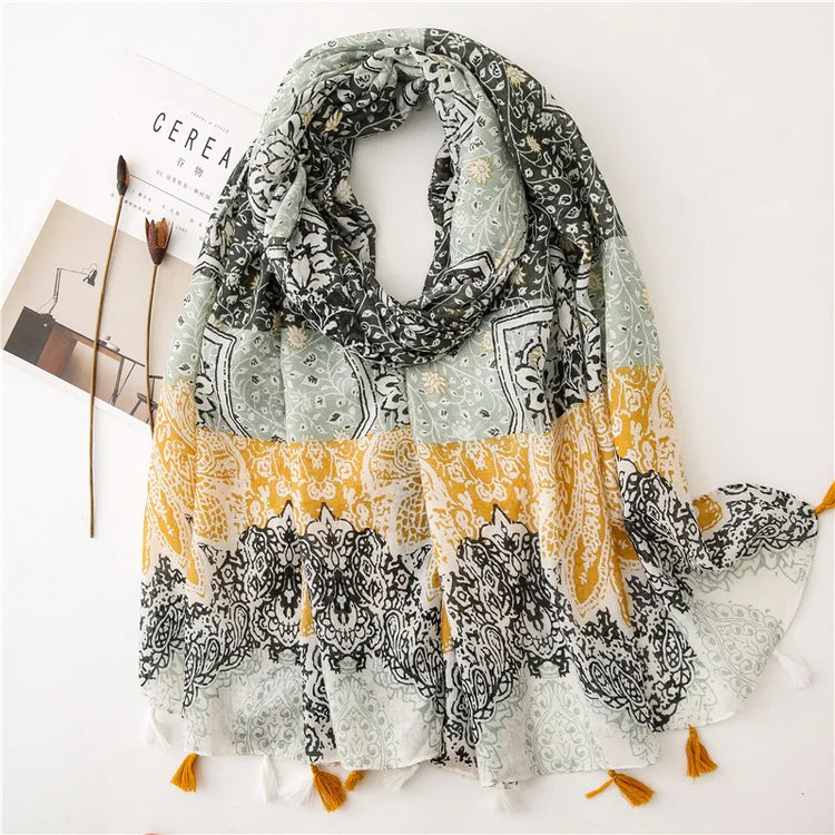 High quality lightweight pashmina stole, styled as a Muslim hijab or fashion wrap