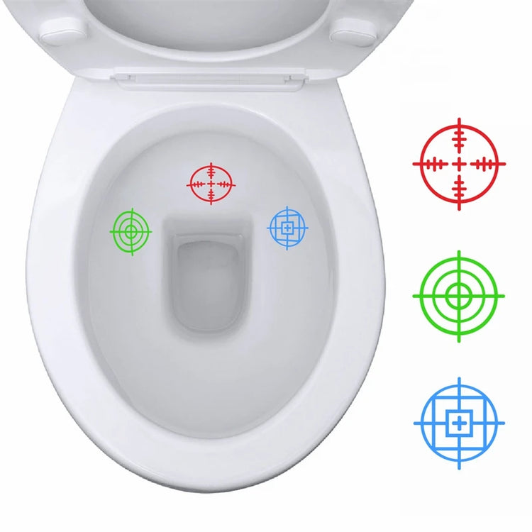 Set of 3 potty training target stickers featuring fun designs to encourage boys