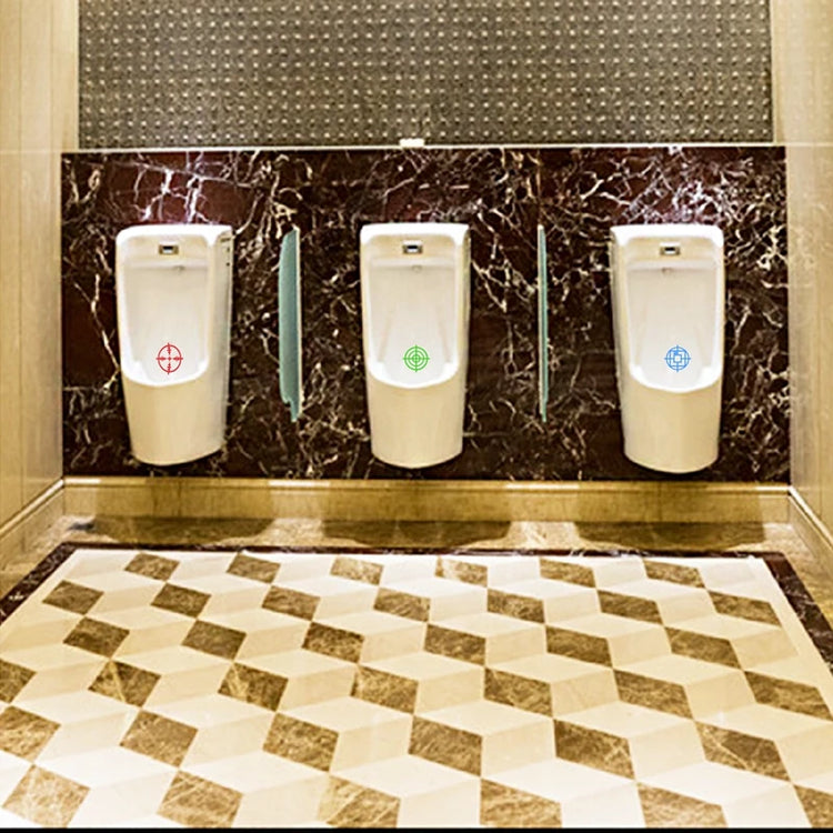 Set of 3 potty training target stickers featuring fun designs to encourage boys