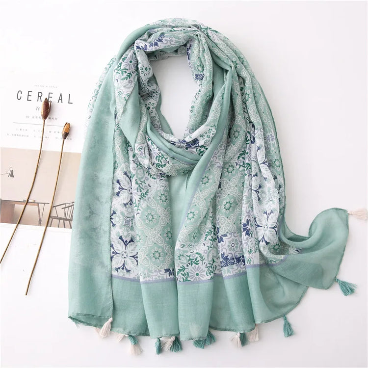 High quality lightweight pashmina stole, styled as a Muslim hijab or fashion wrap