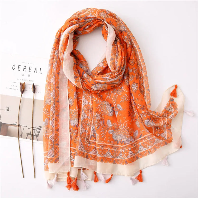 High quality lightweight pashmina stole, styled as a Muslim hijab or fashion wrap
