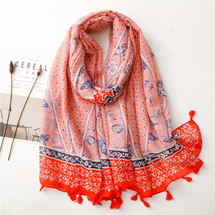 High quality lightweight pashmina stole, styled as a Muslim hijab or fashion wrap