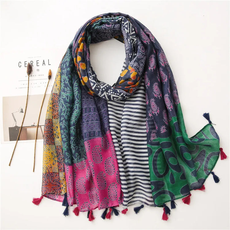 High quality lightweight pashmina stole, styled as a Muslim hijab or fashion wrap