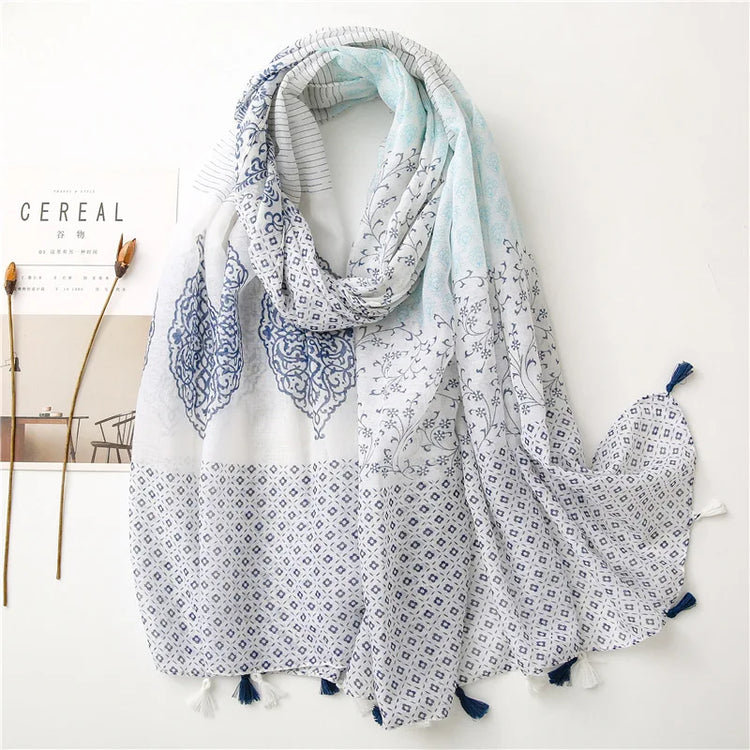 High quality lightweight pashmina stole, styled as a Muslim hijab or fashion wrap