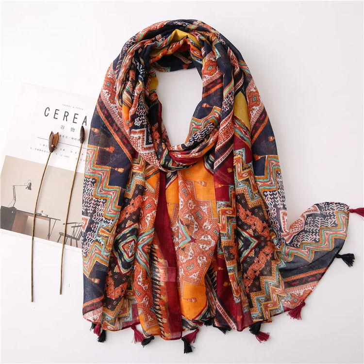 High quality lightweight pashmina stole, styled as a Muslim hijab or fashion wrap
