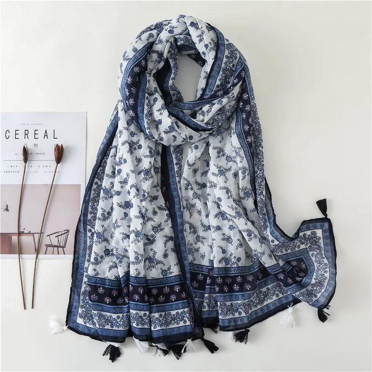High quality lightweight pashmina stole, styled as a Muslim hijab or fashion wrap