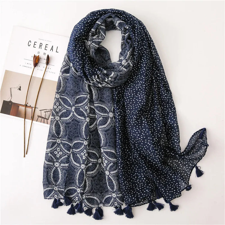 High quality lightweight pashmina stole, styled as a Muslim hijab or fashion wrap