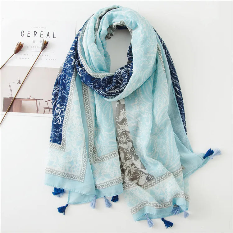 High quality lightweight pashmina stole, styled as a Muslim hijab or fashion wrap