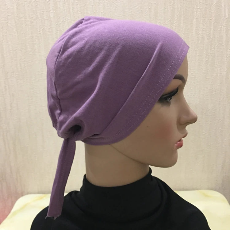Cotton inner hijab with adjustable tie-back design, breathable and comfortable fit