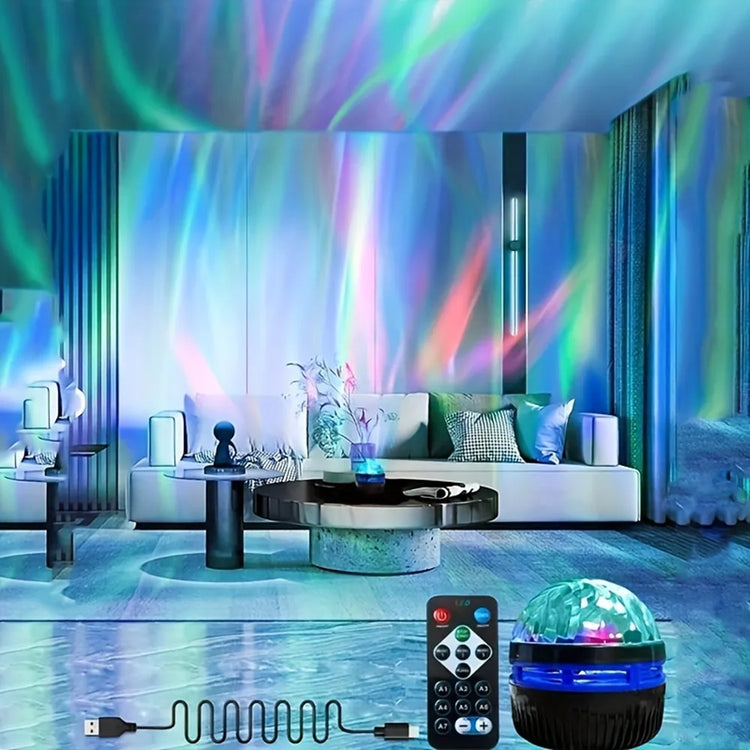 LED starry galaxy ocean wave projector with RGB colors and smart remote control
