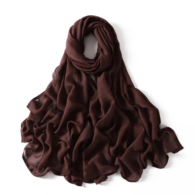 Elegant large hijab scarf in plain design, ideal for prayer, casual wear, or layering