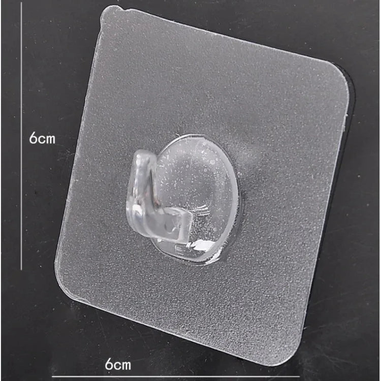 Set of 30 transparent self-adhesive wall hooks for keys, towels, and kitchen utensils