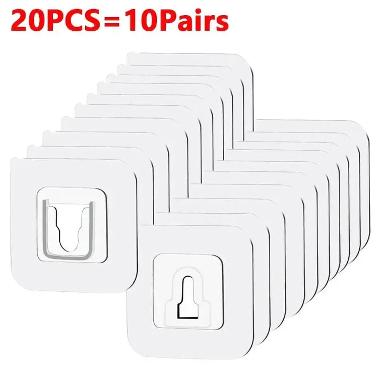 Transparent double-sided adhesive wall hooks for clothes, hats, and towels