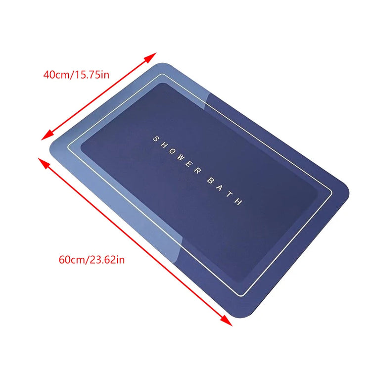 Absorbent bathroom bath mat with anti-slip backing