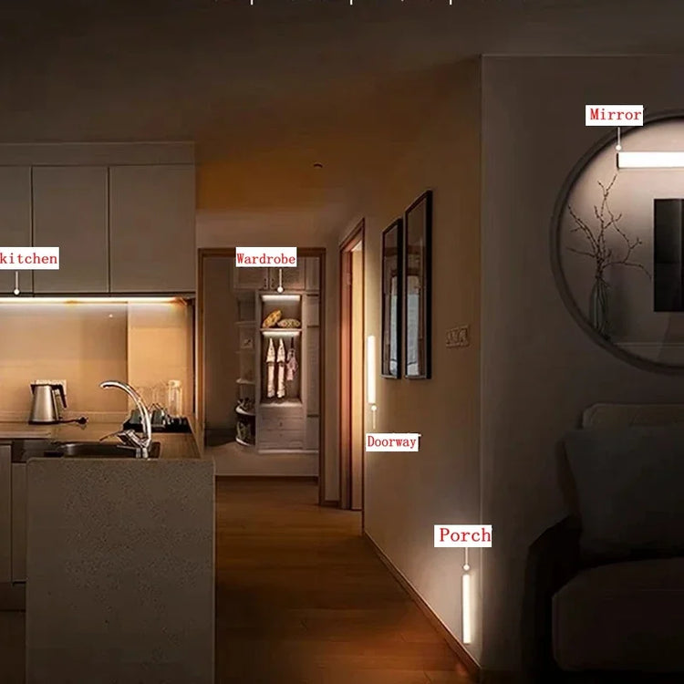 10cm rechargeable PIR motion sensor LED bar light with magnetic mount for compact spaces