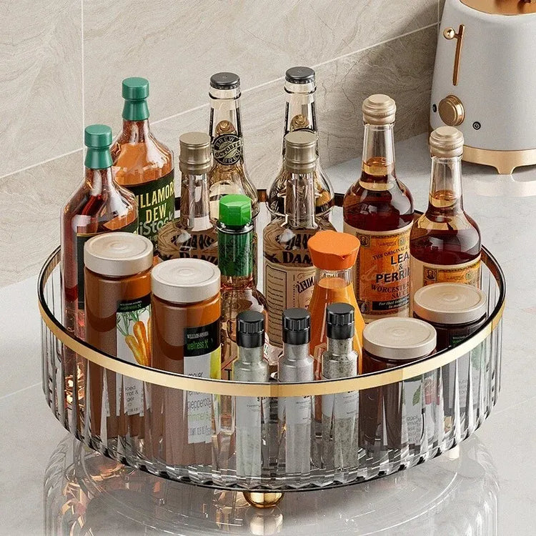 360° rotating spice rack with non-slip base for kitchen organization