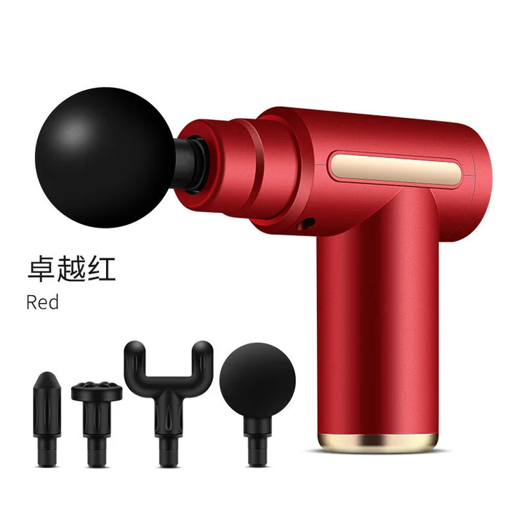 Fascial Massage Gun with 4 Replaceable Heads for Deep Tissue Percussive Therapy