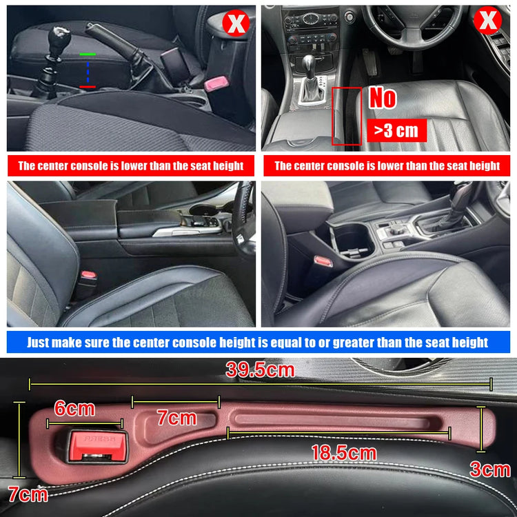 Car seat gap organizer for interior decoration and storage