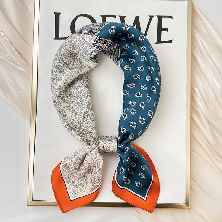 Polka dot silk bandana for women, worn as a ribbon, shawl, or stylish hijab