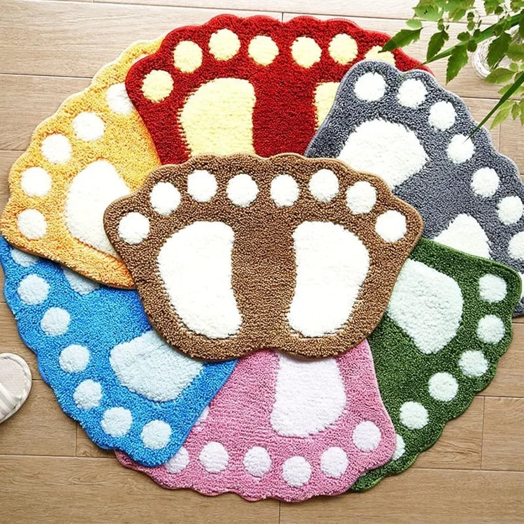 Water absorbent bathroom rug with non-slip backing