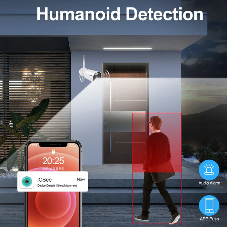 Wireless CCTV Camera Featuring AI Human Detection and Real-Time Audio Communication