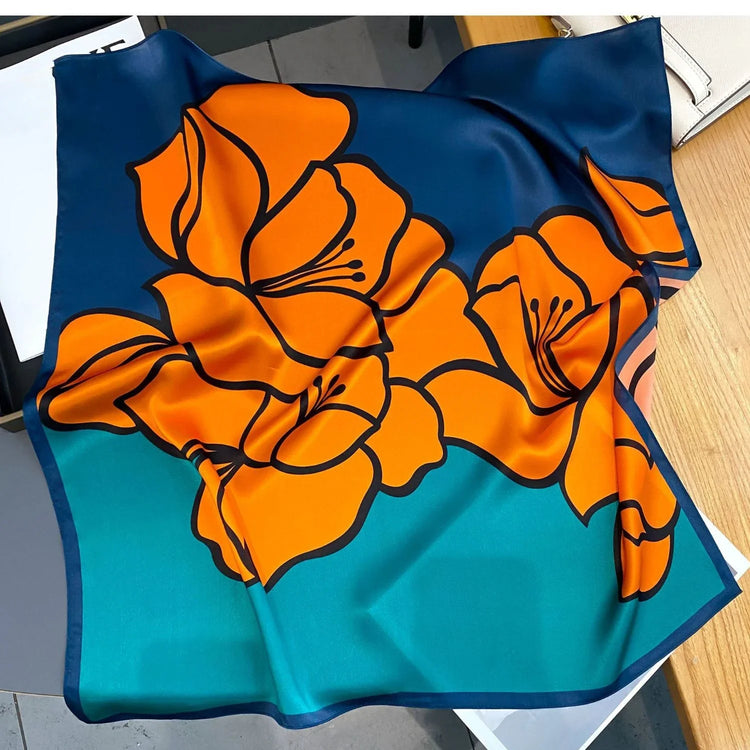 Versatile silk scarf for women with a luxury feel, perfect for hijab or bandana use