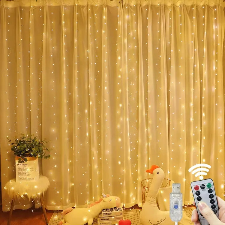 3x3m LED curtain garland fairy lights for window decoration