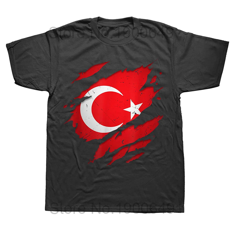 Men’s Short Sleeve T-Shirt with ‘I Love My Hot Turkish Girlfriend’ and Turkish Flag Design