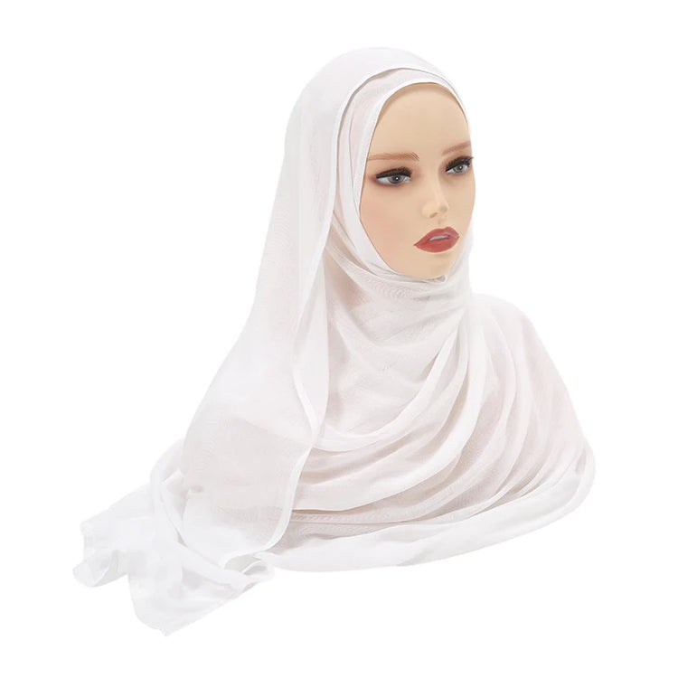Plain rayon cotton hijab scarf, large size 190x85cm for full coverage and comfort