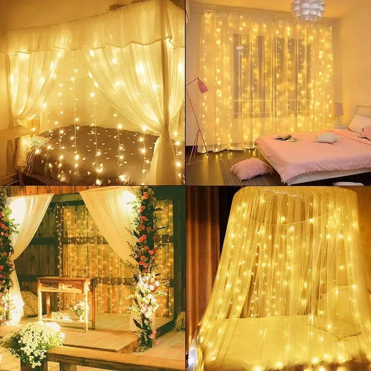 3x3m LED curtain garland fairy lights for window decoration