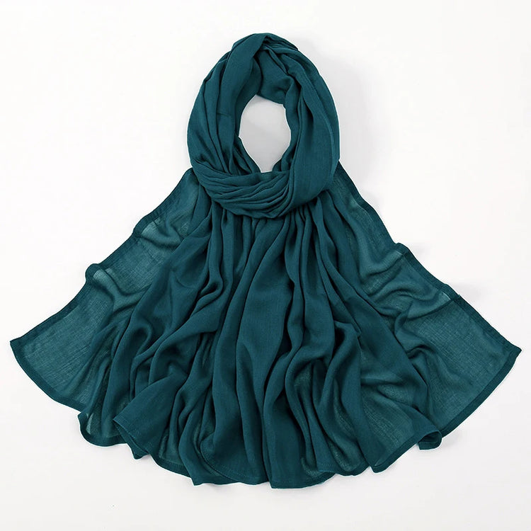 Plain rayon cotton hijab scarf, large size 190x85cm for full coverage and comfort